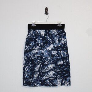 Alfani Tiered Layered Ruffle Skirt (Blue Print)